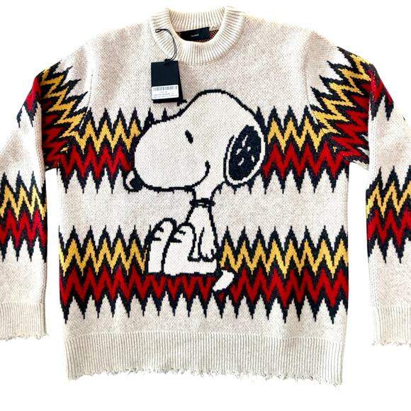 ALANUI: Men's Cashmere Blend "Snoopy" Heavy Crew - Small - Picture 1 of 10